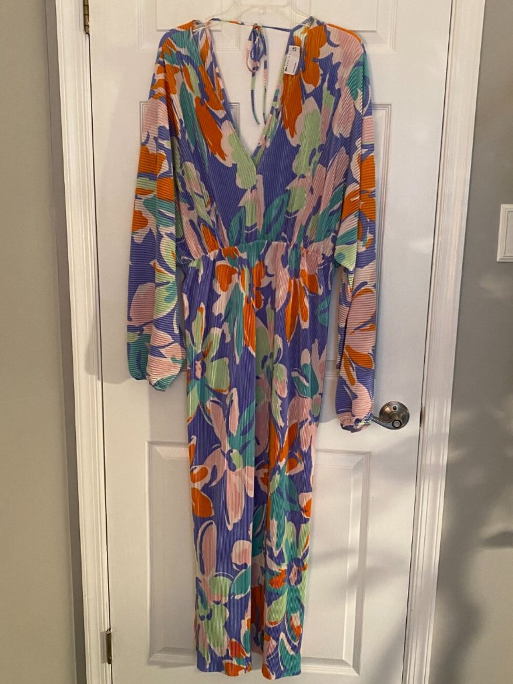 ASOS Design Tropical Design Pleated Maxi Dress - Size 12 - Picture 1 of 8